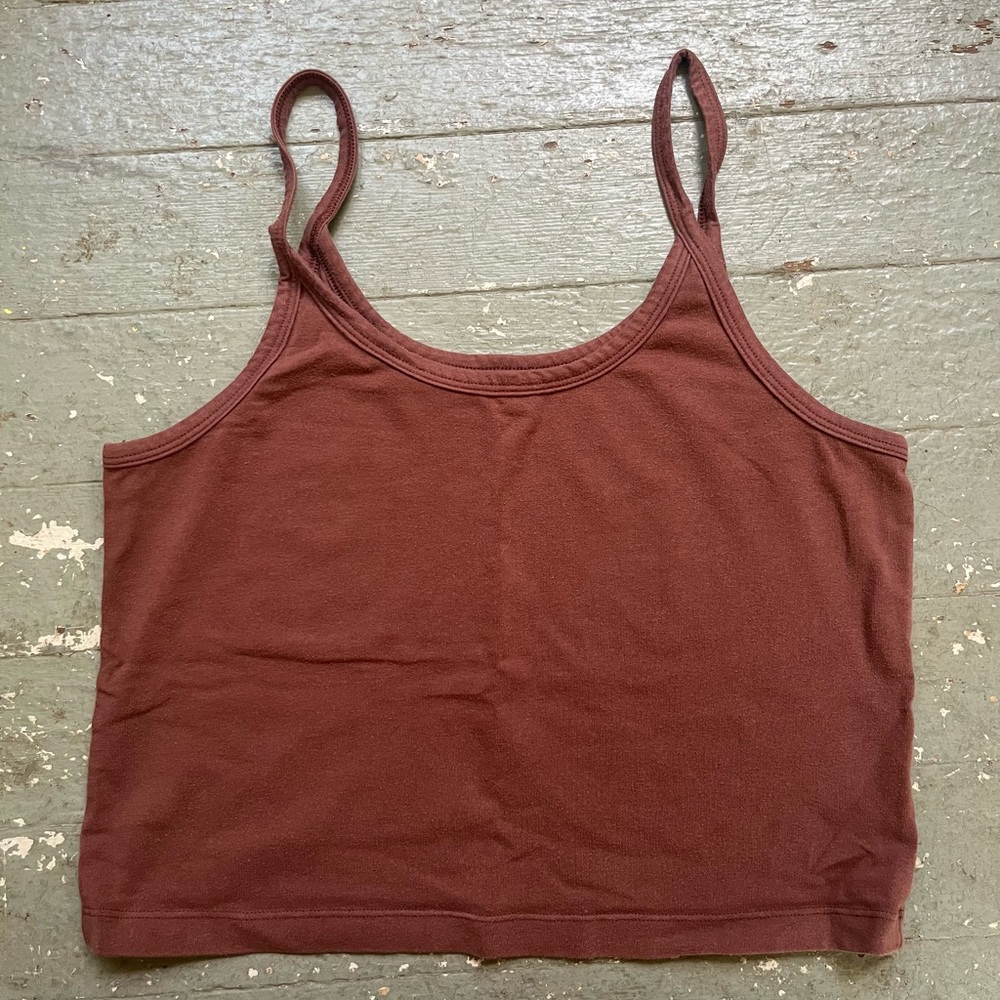 ARQ Brown Fitted Crop Camisole